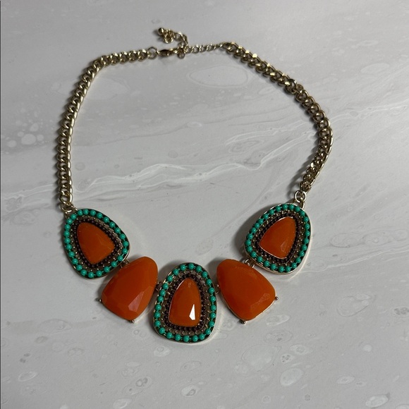 Jewelry - Elegant Orange and Turquoise Necklace